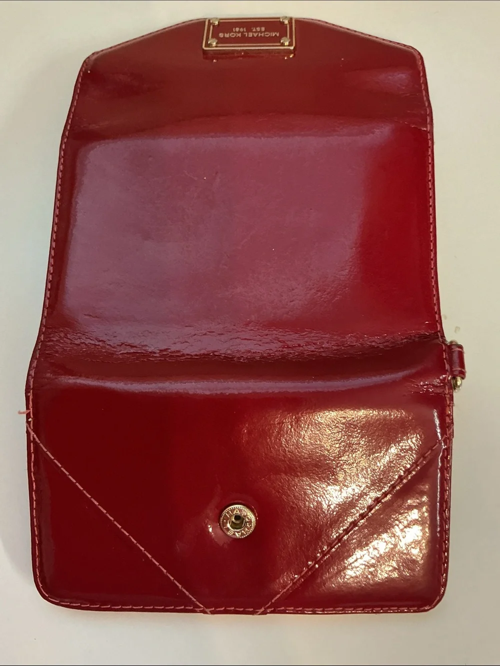 Michael Kors vintage red Jet Set Small Trifold Wallet phone case 2010 - 12